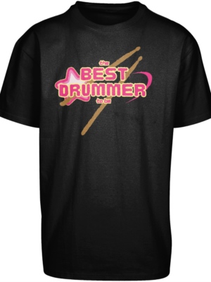 Heavy Oversize Tee The Best Drummer zwart