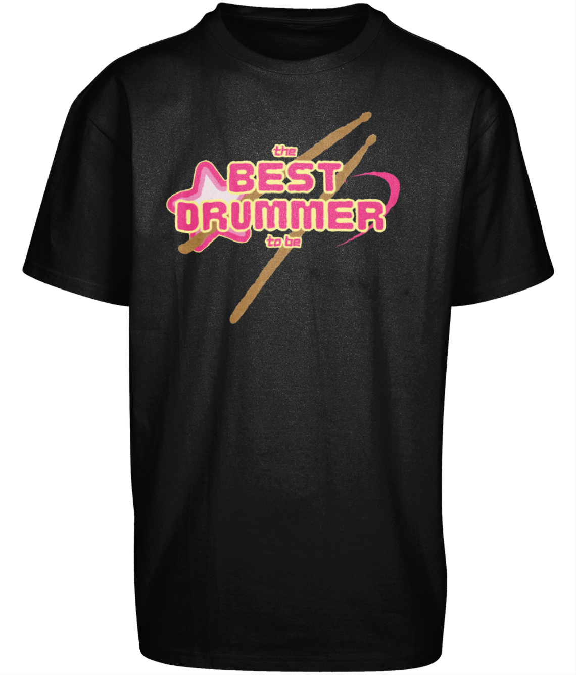 Heavy Oversize Tee The Best Drummer zwart
