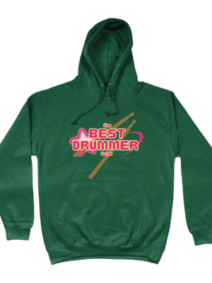 Hoodie - The Best Drummer donkergroen